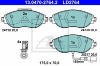 Remmenset, remschijf ATE, Remschijftype: Geventileerd, Inbouwplaats: Vooras, u.a. für VW, Seat