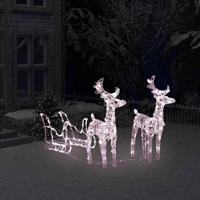 VidaXL Kerstversiering rendieren en slee 160 led&apos;s 130 cm acryl