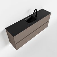 Toiletmeubel Mondiaz Ada | 120 cm | Meubelkleur Smoke | Lex wastafel Urban Midden | 1 kraangat