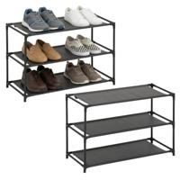 Schoenenrek Intissa - 2x - 3-laags - metaal/kunststof - 57 x 25 x 39 cm - voor 9 paar schoenen