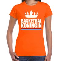 Basketbal koningin t-shirt oranje dames - Sport / hobby shirts - thumbnail