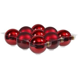 Othmar Decorations Kerstballen - groot formaat - 9x st - rood - D10 cm   -