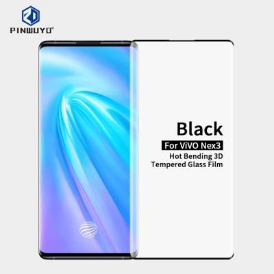 Voor vivo Nex3 PINWUYO 9H 3D Hot Bending gehard glas film (zwart)