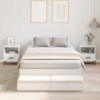 Opbergbedframe met lade Wit 226,5 x 120 x 31,5 cm Bewerkt hout