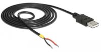 Delock 85664 Kabel USB 2.0 Type-A male > 2 x open draden voeding 1,5 m Raspberry Pi - thumbnail