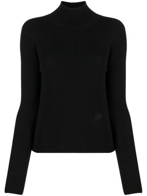 Patou haut en maille à manches longues - Noir