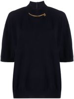 Stella McCartney Falabella high-neck wool blouse - Bleu