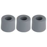 Deurbuffer - 3x - deurstopper - grijs - rubber - 30 x 25 mm - schroefbevestiging - thumbnail