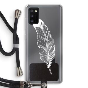 Pluim: Samsung Galaxy A41 Transparant Hoesje met koord