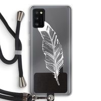 Pluim: Samsung Galaxy A41 Transparant Hoesje met koord