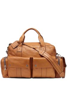 Brunello Cucinelli sac fourre-tout en cuir à poche plaquée - Marron