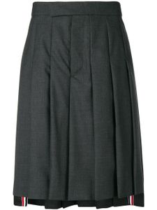 Thom Browne Classic-Rise Pleated Skirt - Gris