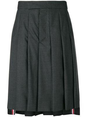 Thom Browne Classic-Rise Pleated Skirt - Gris