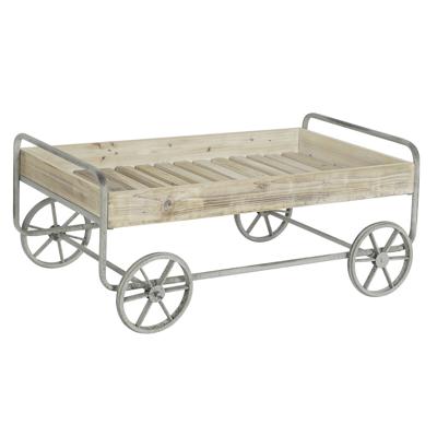 Bijzettafel DKD Home Decor Grijs Natuurlijk Metaal Spar Sparrenhout 110 x 67 x 46 cm