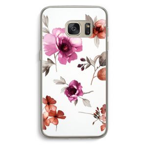 Geschilderde bloemen: Samsung Galaxy S7 Transparant Hoesje