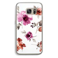Geschilderde bloemen: Samsung Galaxy S7 Transparant Hoesje