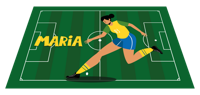 Personaliseerbare vrouwen voetbal placemat