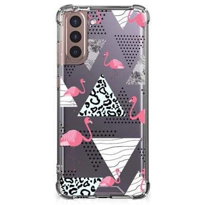 Samsung Galaxy S21 Plus Case Anti-shock Flamingo Triangle Samsung Galaxy S21 Plus Case Anti-shock Flamingo Triangle