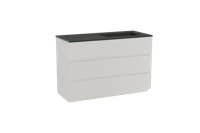 Storke Edge staand badmeubel 120 x 52 cm mat wit met Scuro asymmetrisch rechtse wastafel in kwarts