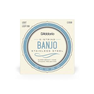 D&apos;Addario EJS60 Stainless Steel Light 10-20 snaren voor vijfsnarige banjo