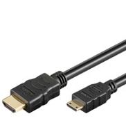 Goobay 2m HDMI + Ethernet HDMI kabel HDMI Type A (Standaard) HDMI Type C (Mini) Zwart - thumbnail