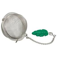 Theefilter bal / thee-ei - RVS - blaadje - D5 cm - theezeef - voor losse thee of kruiden