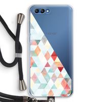 Gekleurde driehoekjes pastel: Honor 10 Transparant Hoesje met koord