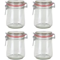 Weckpot/inmaakpot - 10x stuks - glas - 720 ml - met beugelsluiting - transparant