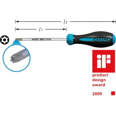Hazet 802-T8H Torx-schroevendraaier Werkplaats Grootte TR 8 Koplengte: 60 mm 1 stuk(s)