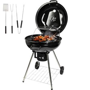 Goliving Houtskool Barbecue - 65 x 89 cm - Inclusief Accessoires - Houtskoolbarbecues op Wielen - XXL BBQ met Deksel