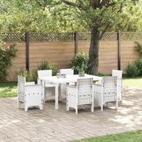 Tuintafel 150x100x73 cm poly rattan wit