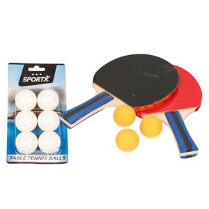 Tafeltennis setje - 2x bats en 9x ballen - hout/kunststof - 26 x 15 cm - pingpong