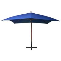 The Living Store Zweefparasol Hout Azuurblauw 300x300 cm - Waterdicht en UV-bestendig - thumbnail