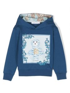 Roberto Cavalli Junior hoodie à imprimé graphique - Bleu