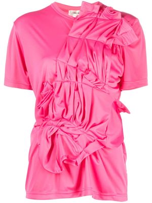Comme Des Garçons t-shirt en jersey à fronces - Rose