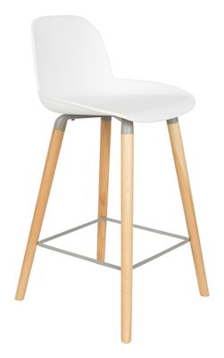 Zuiver Barstoel 'Albert Kuip' PP, kleur Wit (zithoogte 65cm)
