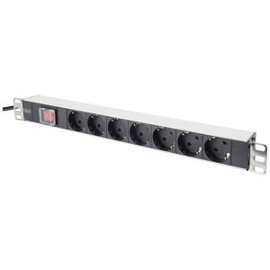 Digitus DN-19 PDU-7S 19 inch Stekkerdoos voor patchkast Geaarde contactdoos Met schakelaar