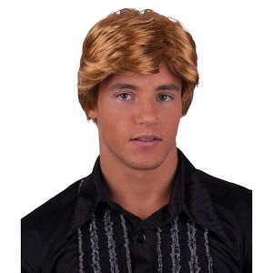 Funny Fashion Carnaval verkleedpruik heren Coole surf boy/Kakker Ken - kort haar - bruin   -