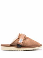 Suicoke chaussons à doublure en fourrure - Marron