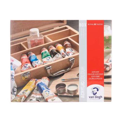 Bruynzeel Van gogh acrylverf in kist basic met 10 kleuren 40ml