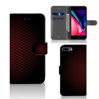 Apple iPhone 7 Plus | 8 Plus | Telefoon Hoesje | Geruit Rood | Portemonnee hoesje