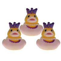 Rubber badeendje prinses - 3x - lichtroze - badkamer fun artikelen - size 5 cm - kunststof