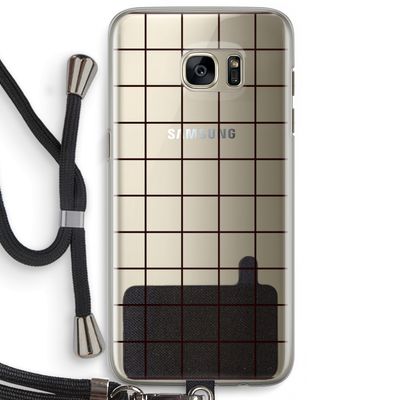 Rooster: Samsung Galaxy S7 Edge Transparant Hoesje met koord