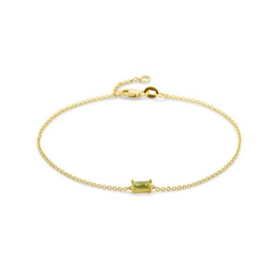 14k Geelgouden Armband met Peridot - 16,5-18 cm