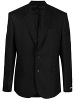 Versace blazer en laine La Greca à simple boutonnage - Noir