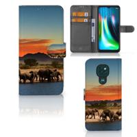 Motorola Moto G9 Play | E7 Plus | Telefoonhoesje | Met pasjeshouder | Olifanten