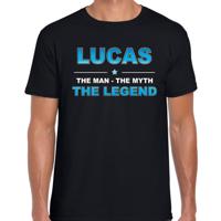Lucas Voornaam cadeau - The man, The myth the legend - zwart - voor heren - verjaardag
