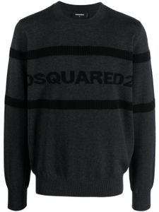 DSQUARED2 pull en laine à logo intarsia - Gris