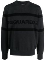 DSQUARED2 pull en laine à logo intarsia - Gris