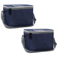 2x Navy koeltassen voor 6/sixpack blikjes 26 x 16 cm 7.5 liter met schouderband